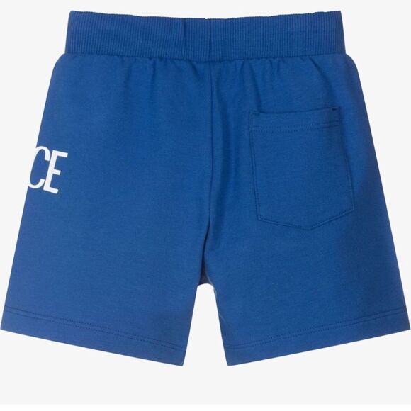 VERSACE BOYS BLUE & WHITE LOGO SHORTS 36M - Picture 2 of 7